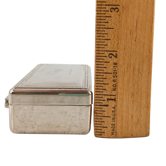 Vintage Silver-Plated Trinket Box Engraved “Gay ~ Love Elizabeth” ~ Beaded Edge - Picture 12 of 12